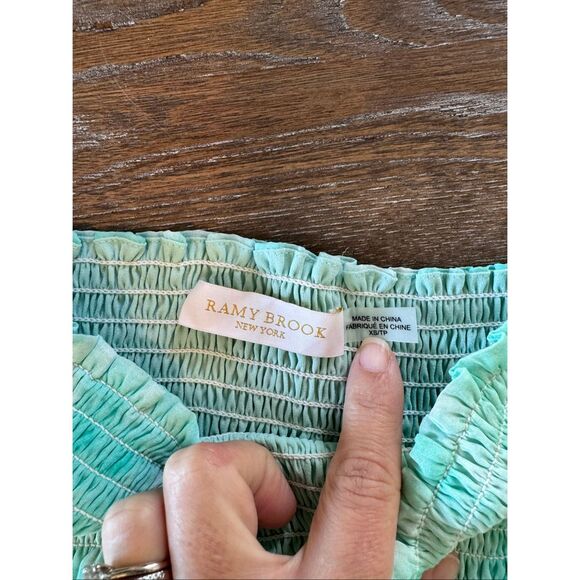 Ramy Brook Teal Tiered Mini Skirt Size XS - Picture 2 of 5